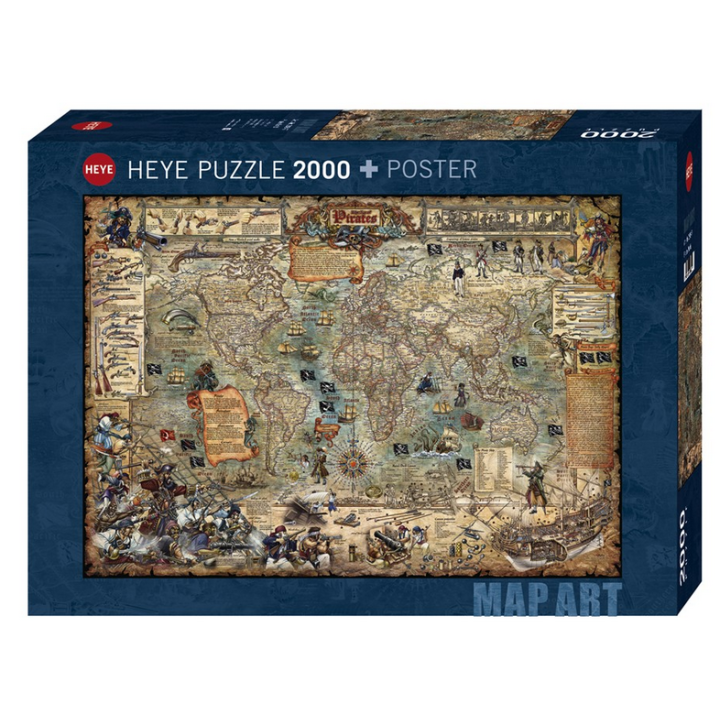 Puzzle : Map Art Pirate World de Rajko Zigic - 2000 Pièces