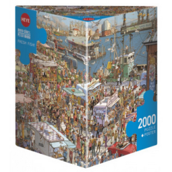 Puzzle - Boite triangulaire - Doro Gobel, Peter Knorr : Fresh Fish – 2000 Pièces