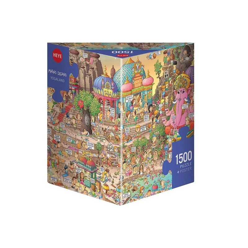 Puzzle - Boite triangulaire - Marino Degano : Yogaland – 1500 Pièces