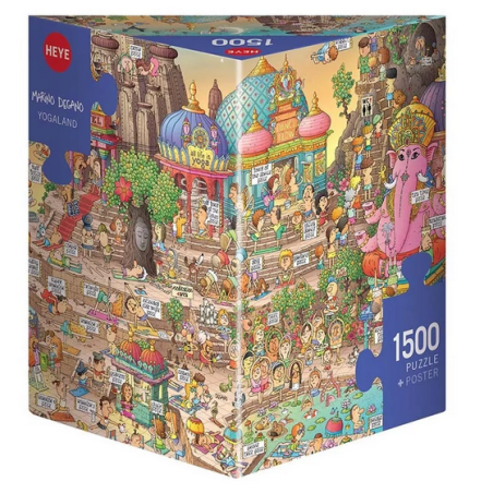 Puzzle - Boite triangulaire - Marino Degano : Yogaland – 1500 Pièces