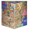 Puzzle - Boite triangulaire - Marino Degano : Yogaland – 1500 Pièces