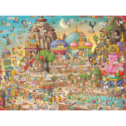 Puzzle - Boite triangulaire - Marino Degano : Yogaland – 1500 Pièces