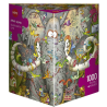 Puzzle - Boite triangulaire - Marino Degano : Elephants Life – 1000 Pièces