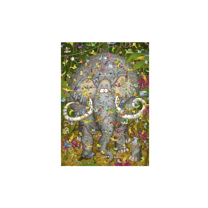 Puzzle - Boite triangulaire - Marino Degano : Elephants Life – 1000 Pièces