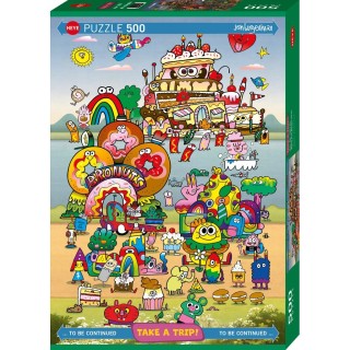 Puzzle Heye - Take A Trip With Jon Burgerman - 500 pièces