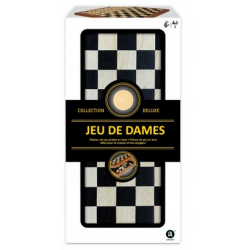 Jeux de Société - Plateau en Bois Pliable : Jeu de Dames  - Collection Deluxe