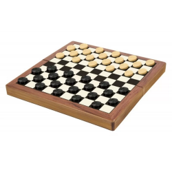 Jeux de Société - Plateau en Bois Pliable : Jeu de Dames  - Collection Deluxe