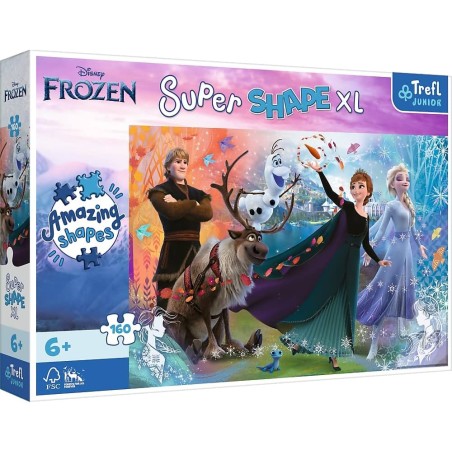 Puzzle Trefl Junior - La Reine des Neiges 2 - Le Monde des Glaces - 160 Pièces Super Shape XL