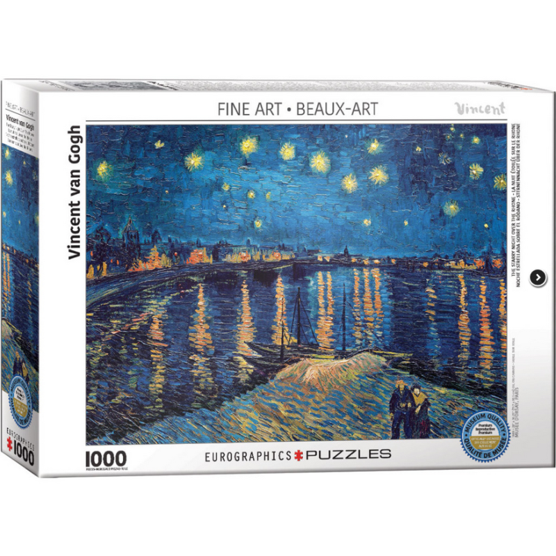 Puzzle Eurographics Fine Art - Vincent Van Gogh : La nuit étoilée sur le Rhône - 1000 pièces