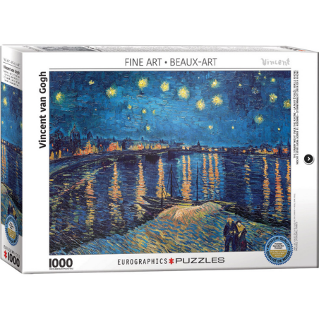 Puzzle Eurographics Fine Art - Vincent Van Gogh : La nuit étoilée sur le Rhône - 1000 pièces
