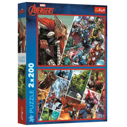 Puzzle Trefl - 2 Puzzles - Disney Marvel The Avengers : Défenseurs Du Monde - 2x200 pièces