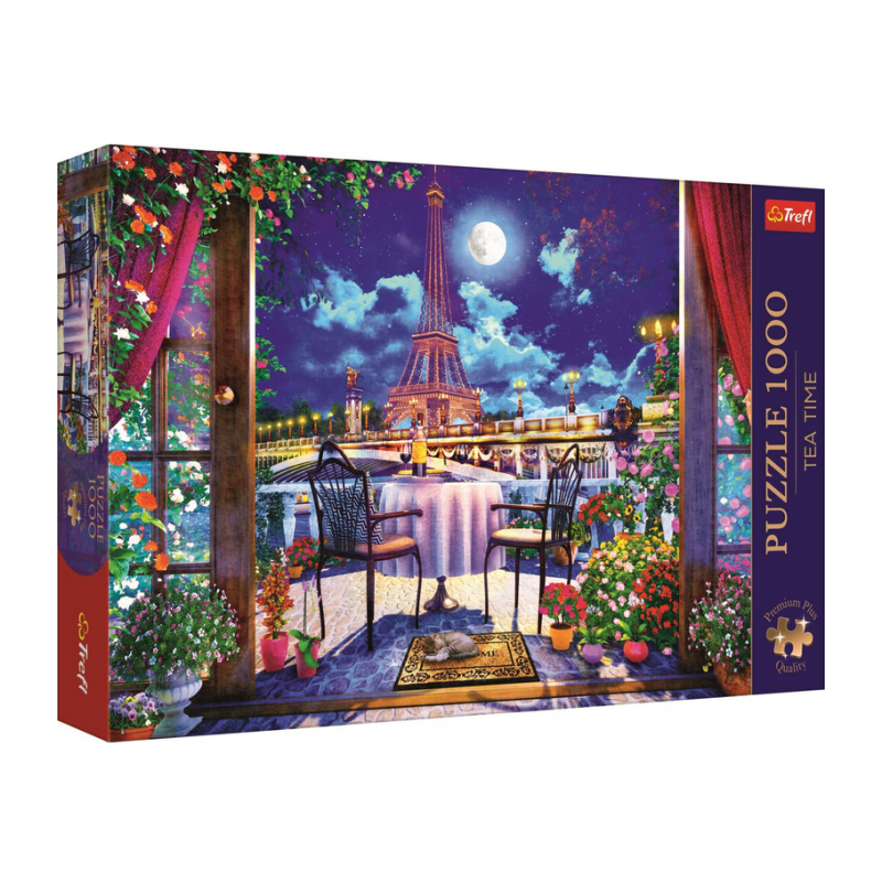 Puzzle Trefl - Tea Time : Clair De Lune Parisien - 1000 pièces