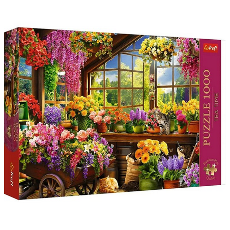 Puzzle Trefl Premium Plus - Tea Time : Préparation du printemps - 1000 pièces