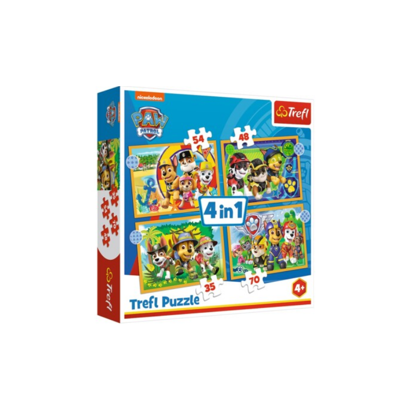 Puzzle Trefl - 4 in 1 - Pat Patrouille - 54, 48, 35 et 70 pièces