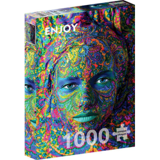 Puzzle Enjoy Puzzle - Woman with Color Art Makeup - 1000 Pièces