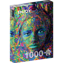 Puzzle Enjoy Puzzle - Woman with Color Art Makeup - 1000 Pièces