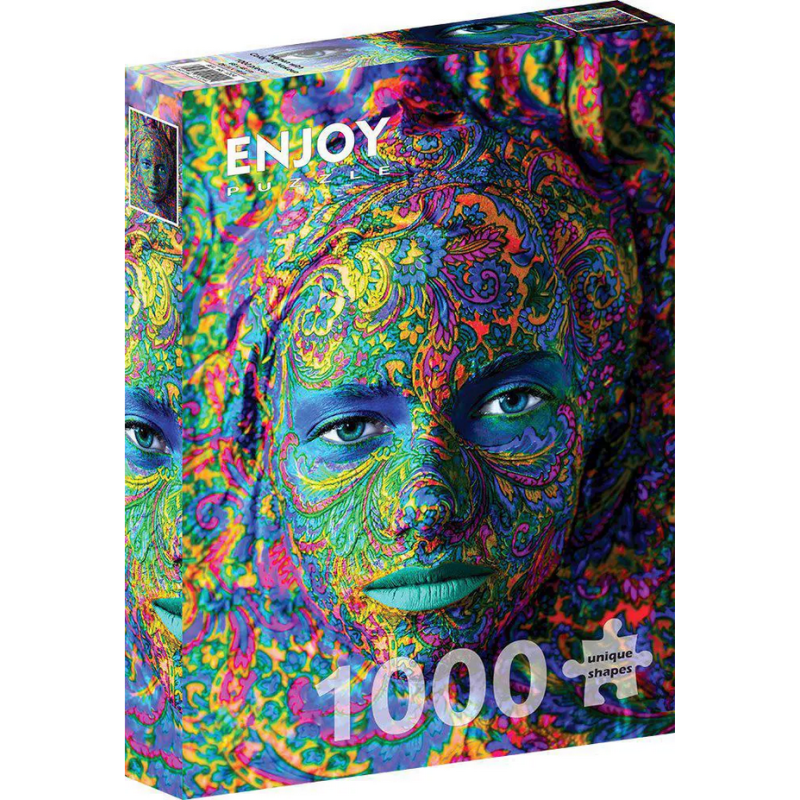 Puzzle Enjoy Puzzle - Woman with Color Art Makeup - 1000 Pièces Puzzle Enjoy Puzzle - Woman with Color Art Makeup - 1000 Pièces