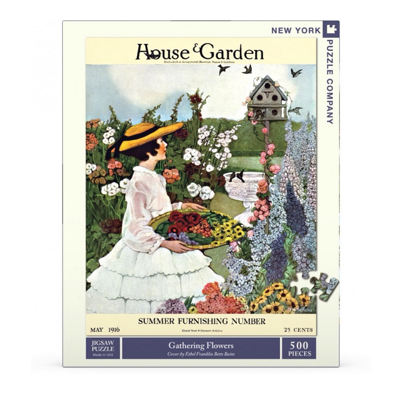 Puzzle New York Puzzle Company - Gathering Flowers - Ethel Franklin Betts Bains - 500 Pièces Puzzle New York Puzzle Company - Gathering Flowers - Ethel Franklin Betts Bains - 500 Pièces