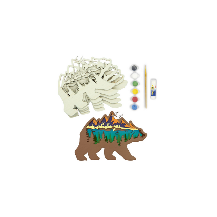 Kit en bois 3D à peindre : Ours