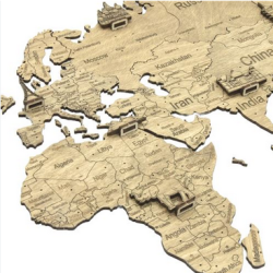 Puzzle en Bois : Carte du Monde 2D - Taille M