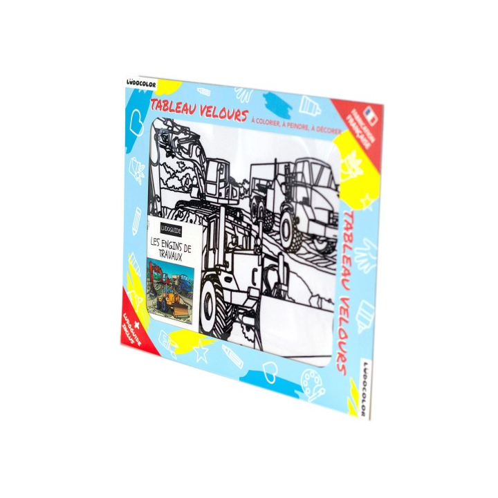 Ludocolor : Tableau velours - Les Engins de Travaux