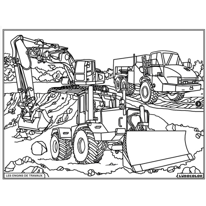 Ludocolor : Tableau velours - Les Engins de Travaux