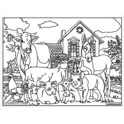 Ludocolor : Tableau velours - Les Animaux de la Ferme