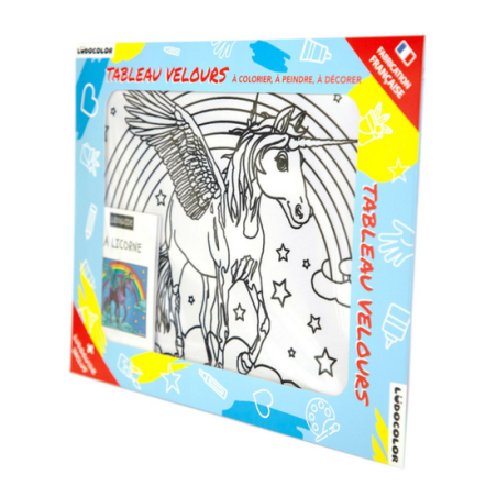 Ludocolor : Tableau velours - La Licorne Arc-en-ciel
