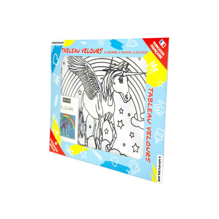 Ludocolor : Tableau velours - La Licorne Arc-en-ciel