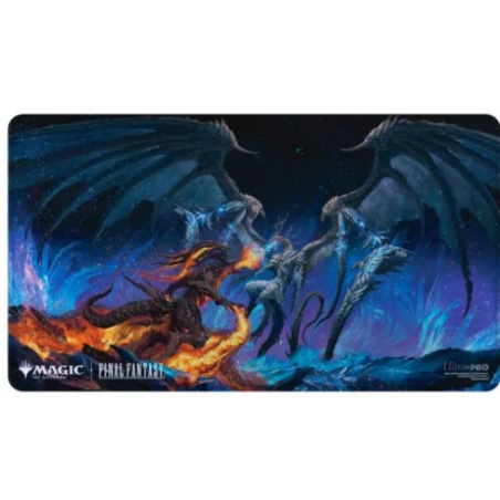 MTG - Tapis de jeu illustré Holofoil - Ultra Pro Magic the Gathering : Final Fantasy : Ifrit vs. Bahamut
