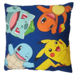 Pokémon - Coussin double face brodé Pokéball et Starter (40x40cm)