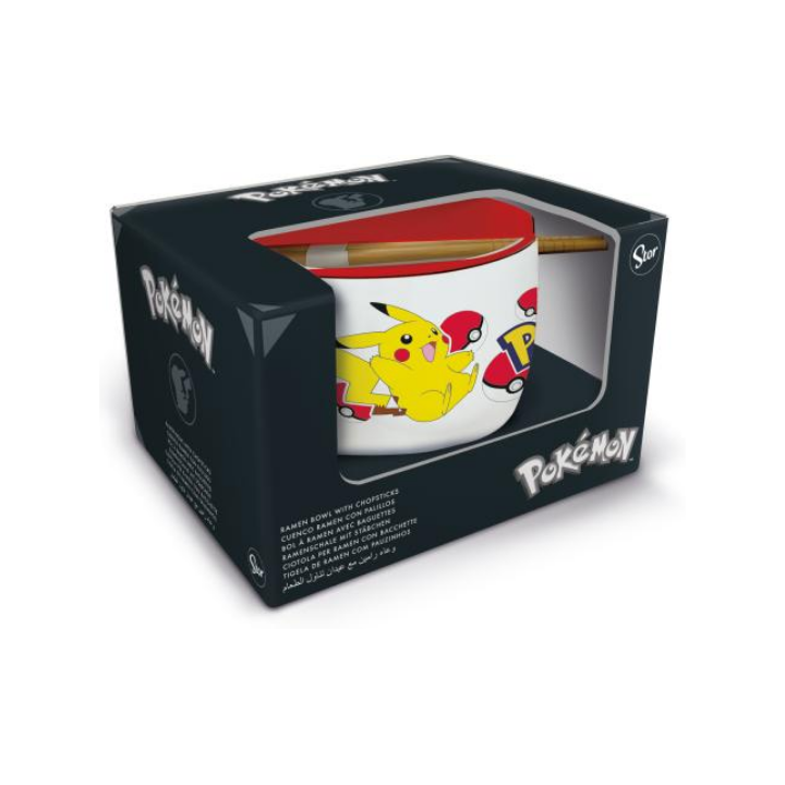 Pokémon - Bol à Ramen avec Baguette, 450 ml - Pikachu