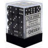 Dés - Chessex - Set de 36 Dés à 6 faces - 12 mm - Opaque : Noir/Blanc