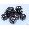 Dés - Chessex - Set de 12 Dés - À 6 Faces Couleur - Opaque : Noir/Blanc