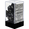 Dés - Chessex - Set de 7 Dés - JDR - Opaque : Noir/Blanc