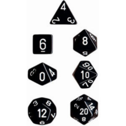 Dés - Chessex - Set de 7 Dés - JDR - Opaque : Noir/Blanc