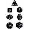 Dés - Chessex - Set de 7 Dés - JDR - Opaque : Noir/Blanc