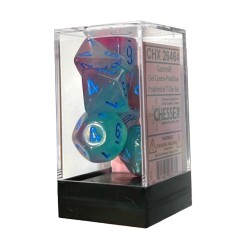 Dés - Chessex - Set de 7 Dés - JDR - Gemini Gel : Vert/Rose/Bleu