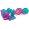 Dés - Chessex - Set de 7 Dés - JDR - Gemini Gel : Vert/Rose/Bleu