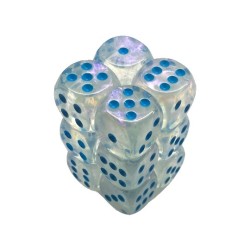 Dés - Chessex - Set de 12 Dés - À 6 Faces Couleur - Borealis : Icicle Bleu Clair