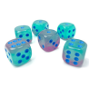 Dés - Chessex - Set de 12 Dés - À 6 Faces Couleur - Gemini Gel : Vert/Rose/Bleu