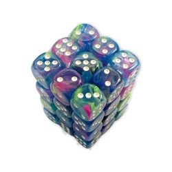 Dés - Chessex - Set de 36 Dés à 6 faces - 12 mm - Festive  : Waterlily / Blanc