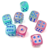 Dés - Chessex - Set de 36 Dés à 6 faces - 12 mm - Gemini Gel : Vert/Rose/Bleu