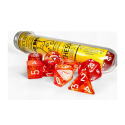 Dés - Chessex - Lab Dice : Nebula Molten/white Luminary™ Polyhedral 7