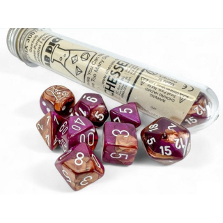 Dés - Chessex - Lab Dice : Gemini Copper-Purple/white Luminary™ Polyhedral 7