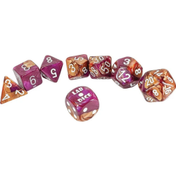 Dés - Chessex - Lab Dice : Gemini Copper-Purple/white Luminary™ Polyhedral 7