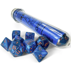 Dés - Chessex - Lab Dice : Borealis Midnight/copper Luminary™ Polyhedral 7
