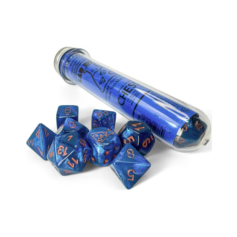 Dés - Chessex - Lab Dice : Borealis Midnight/copper Luminary™ Polyhedral 7 Dés - Chessex - Lab Dice : Borealis Midnight/copper Luminary™ Polyhedral 7