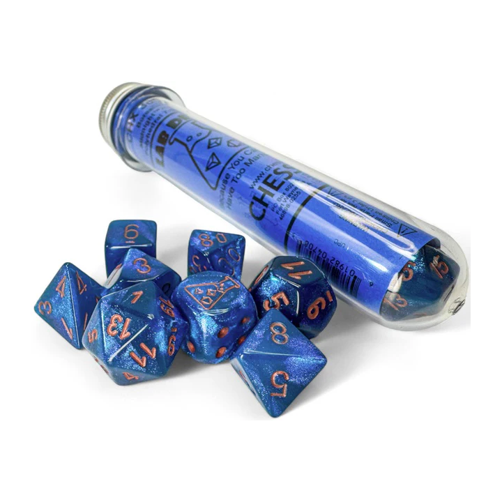 Dés - Chessex - Lab Dice : Borealis Midnight/copper Luminary™ Polyhedral 7
