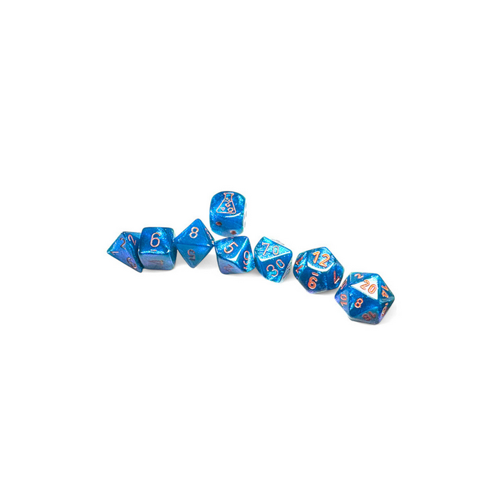 Dés - Chessex - Lab Dice : Borealis Midnight/copper Luminary™ Polyhedral 7
